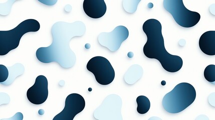 Abstract fluid shape pattern with gradient blue tones on a white background, creating a modern and dynamic design