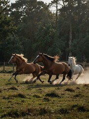 Another scene of horses running freely.