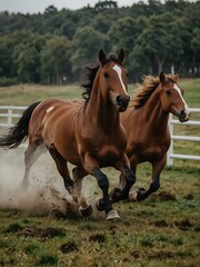 Another scene of horses running freely.