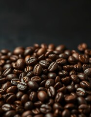 Deeply roasted coffee beans showcase rich textures and vibrant colors, perfect for brewing