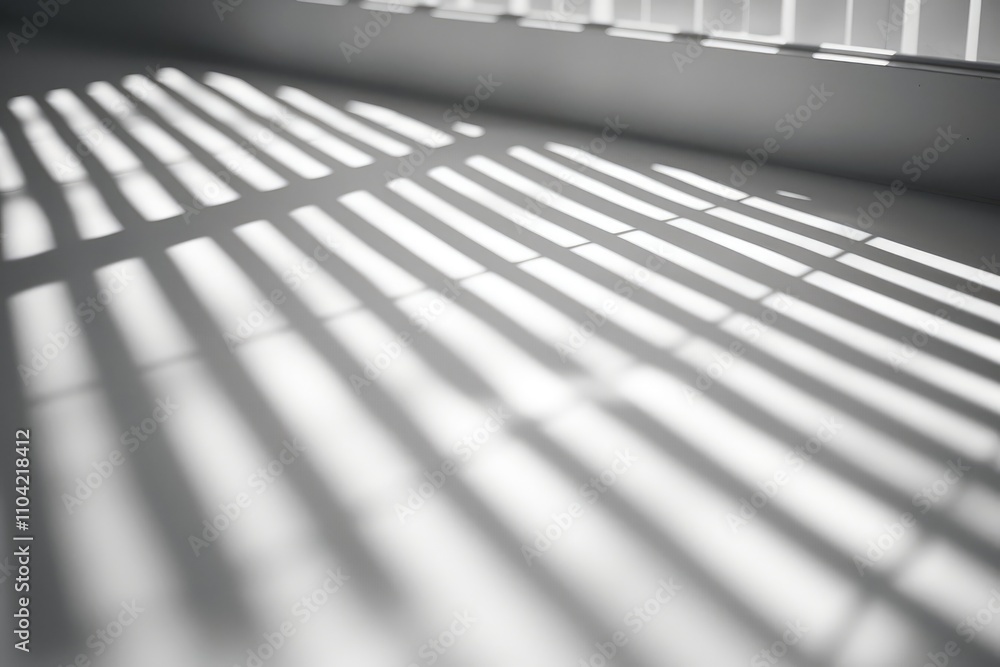 Poster abstract play of light and shadows on a floor, creating a minimalist aesthetic.
