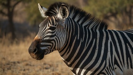 Naklejka premium Another view of Burchell’s zebra in nature.