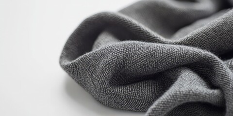 Fototapeta premium Soft Grey Wool Scarf Texture Close-Up