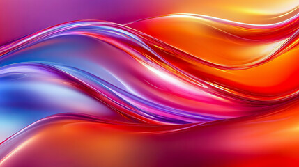 Fototapeta premium Vibrant waves of colorful abstract light and motion