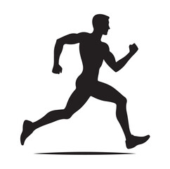 Running men and women, human Running Silhouette vector