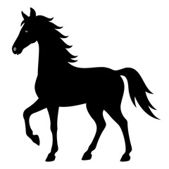 Christmas Horse Black Silhouette vector illustration isolated on a transparent background