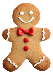 Delightful gingerbread cookie shaped like a cheerful man with decorative icing
