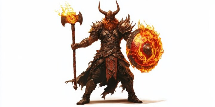 Fiery Viking Warrior,  Fantasy Art