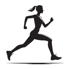 Running men and women, human Running Silhouette vector