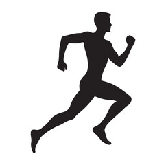 Running men and women, human Running Silhouette vector
