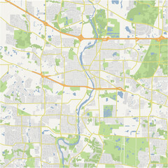 Map of Elgin in Illinois in a normal road map style. Contains layered vector with roads water, parks, etc.