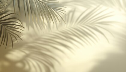 Obraz premium Palm Leaf Shadows on a Beige Wall