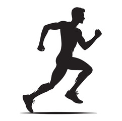 Running men and women, human Running Silhouette vector