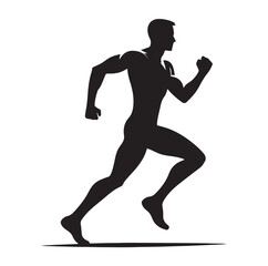 Running men and women, human Running Silhouette vector