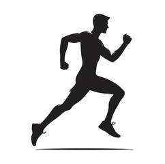 Running men and women, human Running Silhouette vector