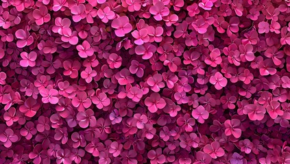 Obraz premium A vibrant close-up shot of a dense cluster of magenta flowers, creating a captivating floral texture.