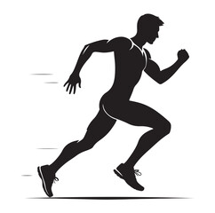 Running men and women, human Running Silhouette vector