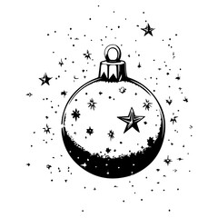 vector minimal christmas ball decorative for christmas trees, new year and christmas concept