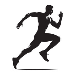 Running men and women, human Running Silhouette vector
