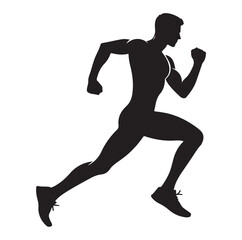 Running men and women, human Running Silhouette vector