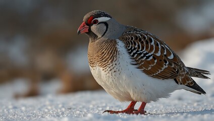 Arctic partridge in winter plumage.
