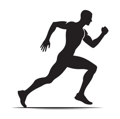 Running men and women, human Running Silhouette vector