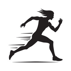 Running men and women, human Running Silhouette vector
