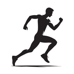 Running men and women, human Running Silhouette vector