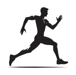 Fototapeta premium Running men and women, human Running Silhouette vector