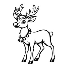 Obraz premium Animals outline vector, Deer line art illustration Deer, coloring page, drawing