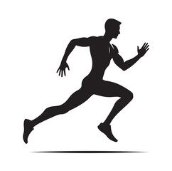 Running men and women, human Running Silhouette vector