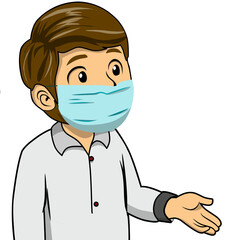 cartoon character of a doctor using a mask