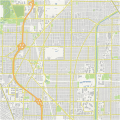 Fototapeta premium Map of Skokie in Illinois in a normal road map style. Contains layered vector with roads water, parks, etc.