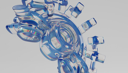 3d abstract glass shape © neurostructure