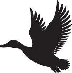 Flock of flying ducks silhouette design, isolated vector
