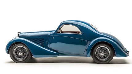 Obraz premium Vintage Old Car from the 1930s, on White Background, Wallpaper, Cover and Screen for Smartphone, PC, Laptop, 9:16 and 16:9 Format