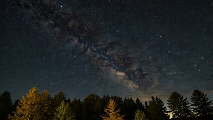 Naklejka premium Astrophotography of the Ontario sky with autumn stars.