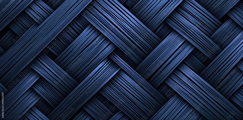 Poster elegant blue woven pattern with intersecting textured lines