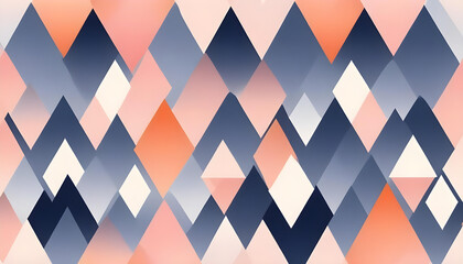 Geometric pattern with intersecting diamond shapes in shades of blue, orange, and white