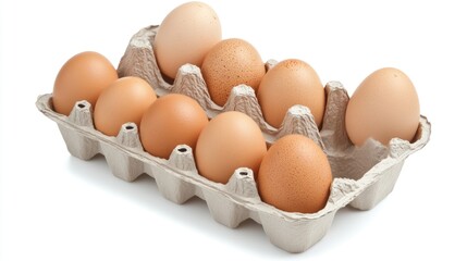 Brown carton of fresh eggs.
