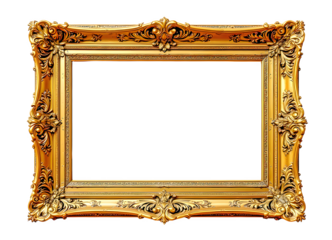 An Ornate Golden Picture Frame With Intricate Details