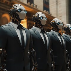 Futuristic robotics conference urban setting technology showcase indoor environment close-up view innovation insights