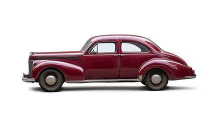 Fototapeta premium Vintage Old Car from the 1940s, on White Background, Wallpaper, Cover and Screen for Smartphone, PC, Laptop, 9:16 and 16:9 Format