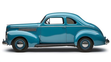 Vintage Old Car from the 1940s, on White Background, Wallpaper, Cover and Screen for Smartphone, PC, Laptop, 9:16 and 16:9 Format