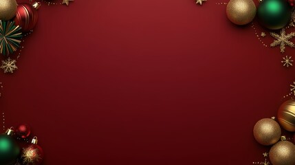 Brightly colored Christmas ornaments sparkle against a vibrant red backdrop, evoking the warmth and joy of the holiday season.