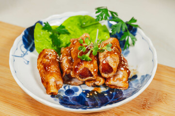 柿のジューシー肉巻き