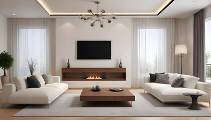 Home interior 3D rendering