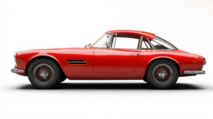 Obraz premium Vintage Old Car from the 1960s, on White Background, Wallpaper, Cover and Screen for Smartphone, PC, Laptop, 9:16 and 16:9 Format