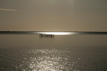 Paysage de Camargue en France autour de  l'&eacute;tang du Fangassier