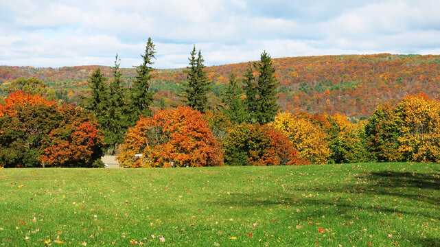 Mohawk Valley Schenectady New York in Fall Landscape